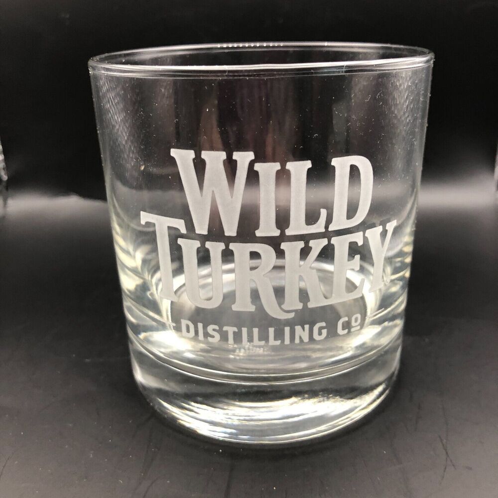 Wild Turkey Bourbon Glass Heavy Bottom  Rocks Lowball 3.5” 10 Oz. KY